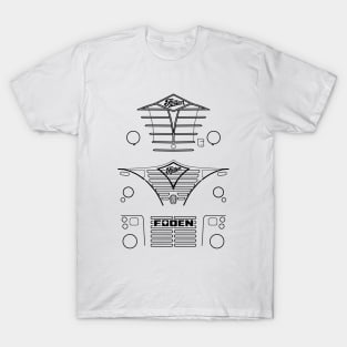 Foden S-series classic British wagons evolution black outlines T-Shirt